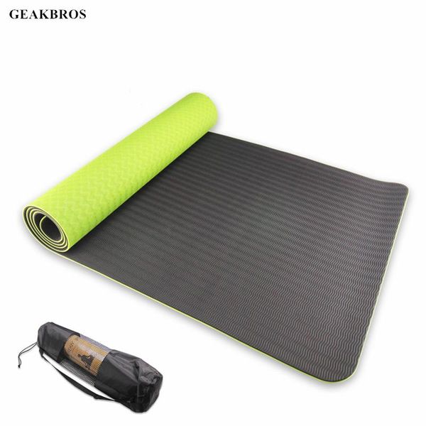 

yoga mats 6mm extra thick non-slip mat 183cmx61cm high density tpe exercise for fitness tasteless pilates gym pads equipment