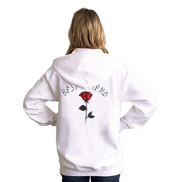 

women's hoodies & sweatshirts autumn women fashion flower letter printed sweatshirt long sleeve chic friend hoody pullowers plus size, Black