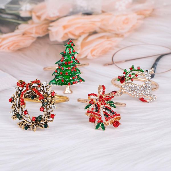 

other home decor metal christmas tree napkin rings bow flower wreath mouth ring wedding banquet el table supplies circle decoration gifts
