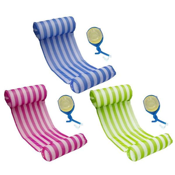 

foldable summer water hammock swimming pool inflatable mat toys rafts floating bed for kids&mattress floats & tubes