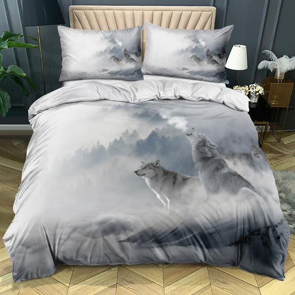 

bedding sets 3d custom-make animals quilt cover set wolves design king  full size home textile