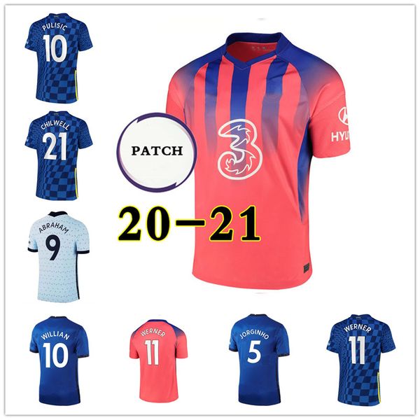 

HAVERTZ Soccer Jersey PULISIC ZIYECH KANTE CFC WERNER ABRAHAM CHILWELL MOUNT JORGINHO 2021 2022 GIROUD Football Shirt 21 22 Home Away Fourth Men + Kids Kit sets socks, Away+pl