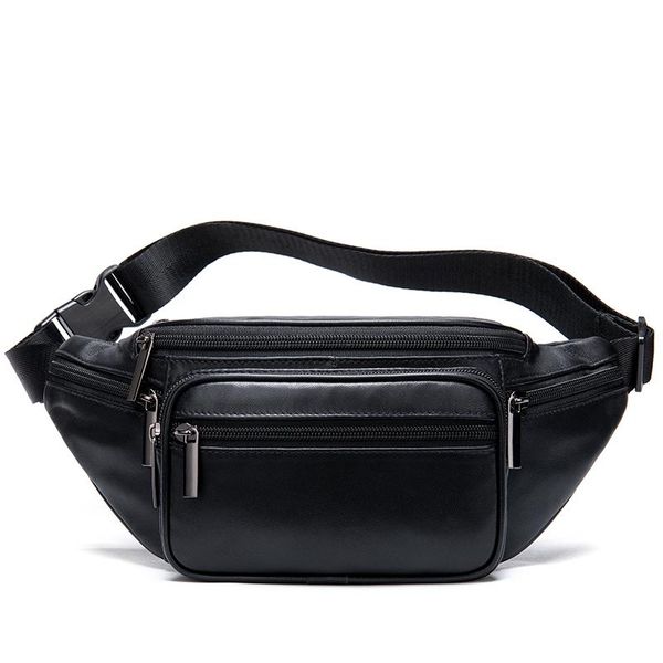 

card holders easyant men's waist bag belt fanny packs sheep genuine leather pack bum/hip bags, Brown;gray