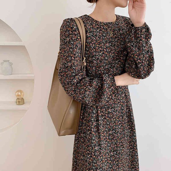 

make flower to show fine autumn dress french easy temperament han edition long skirt, Black;gray