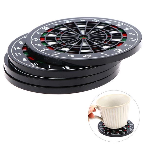 

mats & pads 2/4pcs dart board styled mini drink mug cup pad