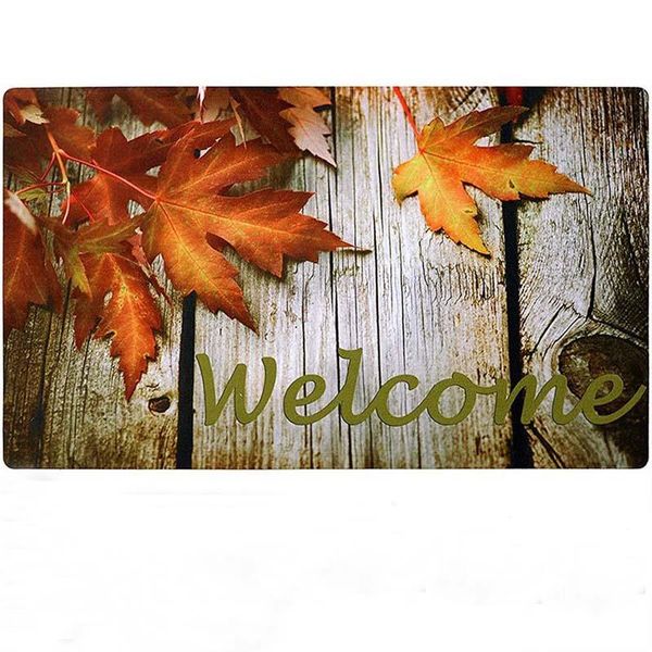 

cushion/decorative pillow welcome doormat front door mat, rubber back non slip mat entrance rug shoe scraper 18" x 30", low-profil