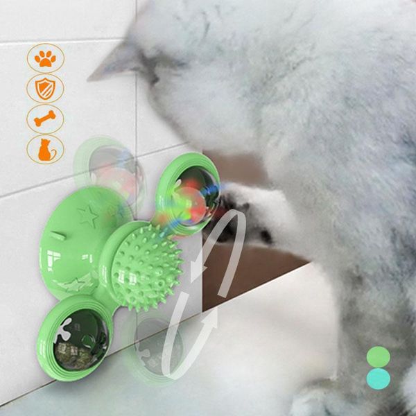 

cat windmill toys funny massage rotatable with catnip led ball teeth cleaning training interactive educational toy