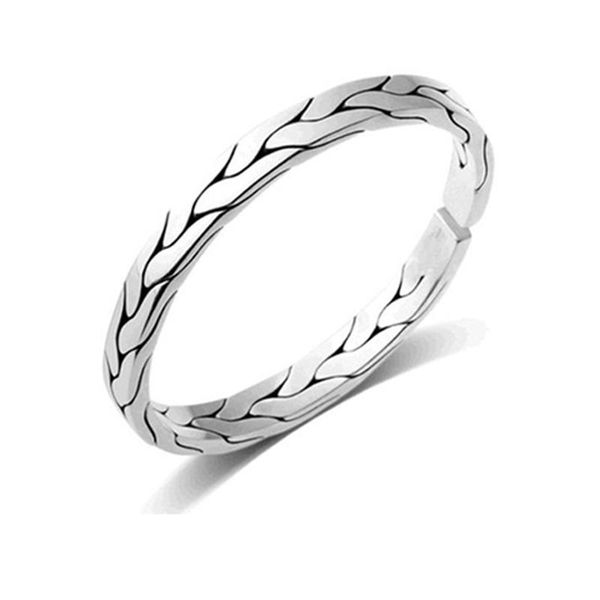 

bangle handcrafted braided open bracelet for couple vintage style hand chain jewelry gift j55, Black