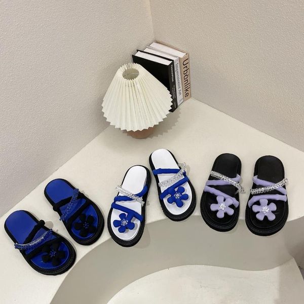 

slippers shoes loafers house platform slides fashion med slipers women flat luxury 2021 pu retro rubber, Black