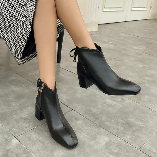 

boots fashion short women platform ankle for high heels black apricot white ladies shoes large size 43