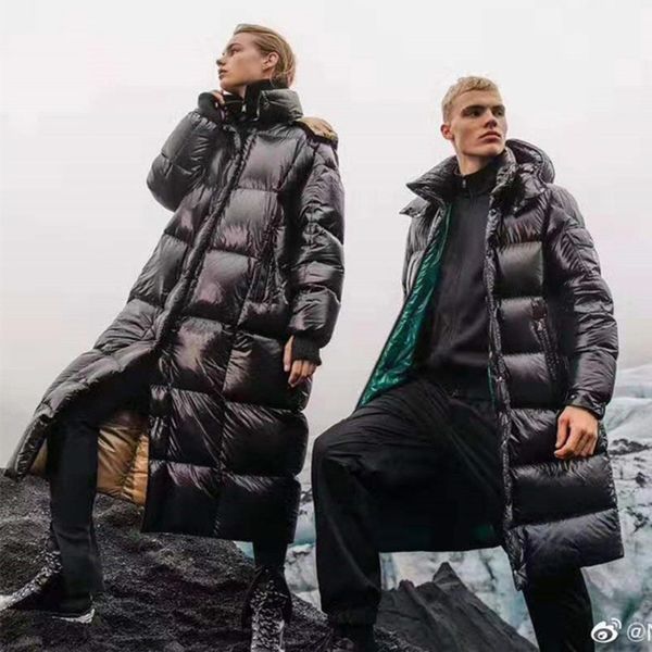

men's duck et, luxury brand thick long feather couple coat, 2021, Black