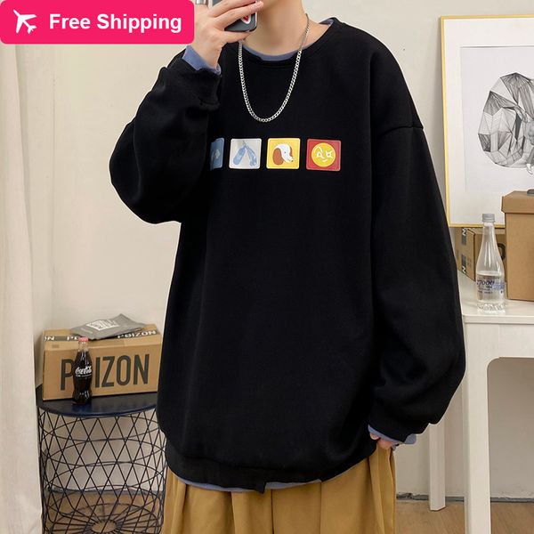 

oversized male japanese streetwear black-white hip hoodies