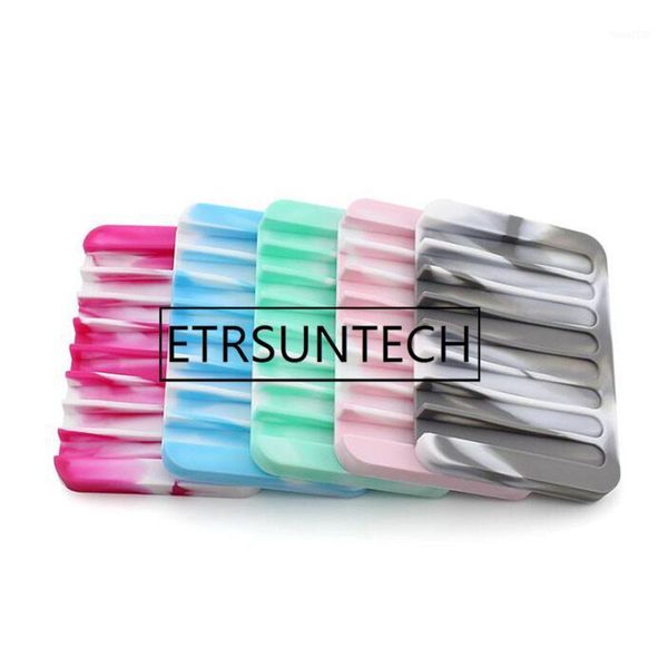

soap dishes 100pcs camouflage silicone non-slip holder bathroom shower storage plate stand soapbox draining1