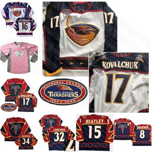 

17 ilya kovalchuk 1999-2000 atlanta thrashers jersey heatley enstrom hossa chelios peverley scott mellanby lehtonen hainsey macarthur darryl, Black;red