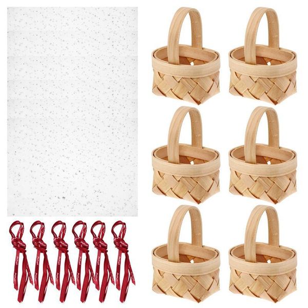 

gift wrap 6pcs wood chip woven basket wedding portable candy box holder holders