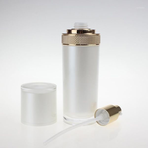 

storage bottles & jars 100ml plastic pearl white container with golden collar,face cream bottle
