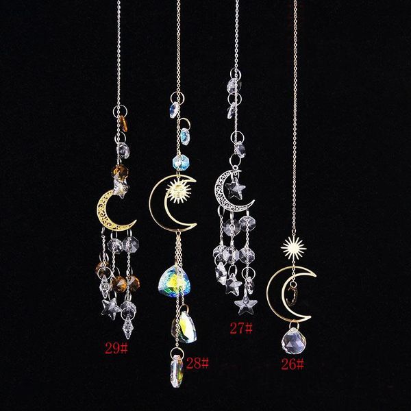 

decorative objects & figurines 1pcs moon sun catcher crystal hanging prism ornament wind chimes garden home patio porch decoration rainbow p