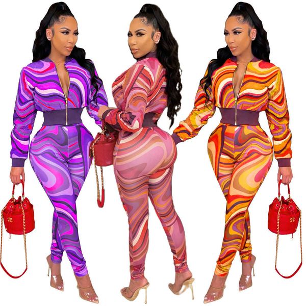 

women designers clothes 2021 tracksuits temperament slim print set two-piece set women sports ladies womens sets, Gray