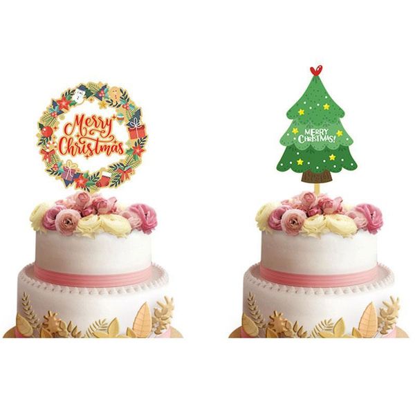 

other festive & party supplies christmas acrylic cake er collection gold xmas theme snowflake glitter picks decoration santa claus plug-