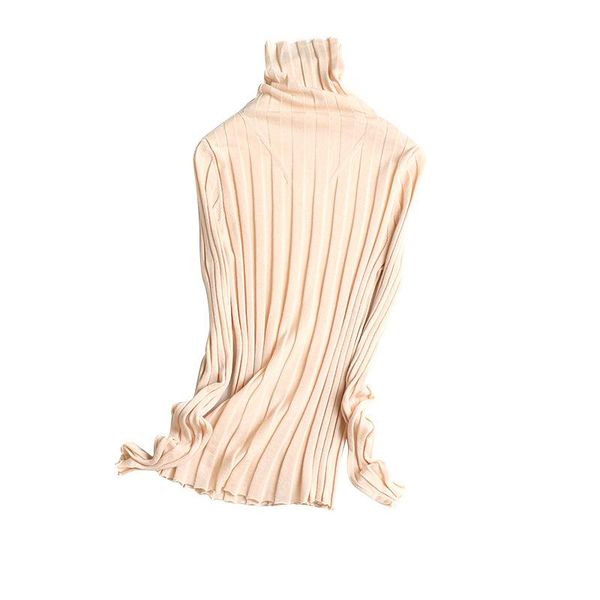 

women sweater wood ear pile collar pure wool high neck pit autumn and winter bottoming shirt women's sweaters, White;black