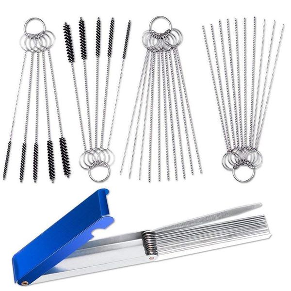 

car sponge set of 3 carburetor carbon jet cleaner, 13 wire torch tip cleaner tool and 2 pcs 10 needles 5 brushes cleaning kit for a