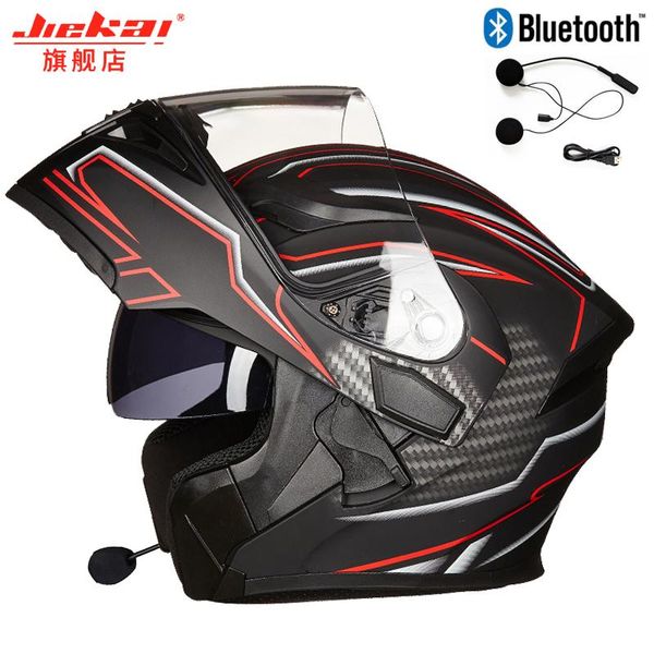 

motorcycle helmets fashion bluetooth safe flip up helmet motocross full face with inner sun visor cuernos