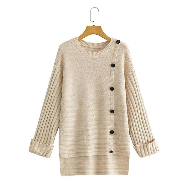 

women's sweaters jcÂ·kilig 2021 rib knit with button y3092, White;black