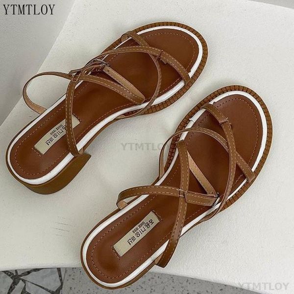 

summer women sandals waterproof cross strap hollow out buckle ytmtloy zapatos de mujer plataforma, Black
