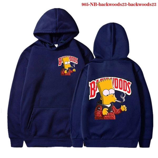 

new backwoods remote behavior printed plush hoodie fall winter hoodie, Black