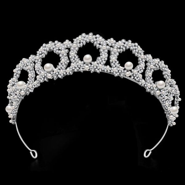 

hair clips & barrettes wedding bridal crown headwear hollow circle rhinestones inlaid retro headdress luxury birthday accessories ml, Golden;silver