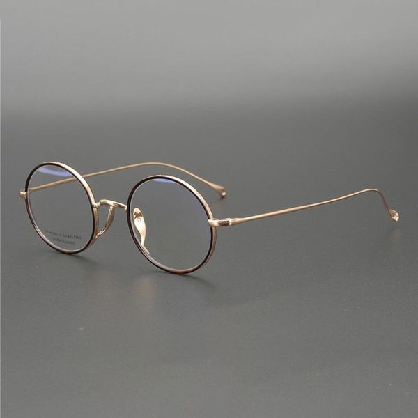 

fashion sunglasses frames evove titanium round glasses frame men women small nerd eyeglasses man eyewear for prescription high-end janpan br, Black