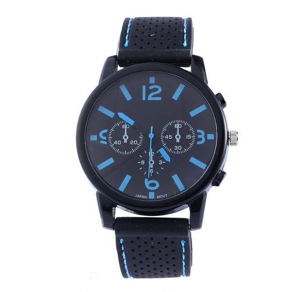 

wristwatches wholesale all match students silicone strap big dial watch classic fashion men's outdoor sports, Slivery;brown
