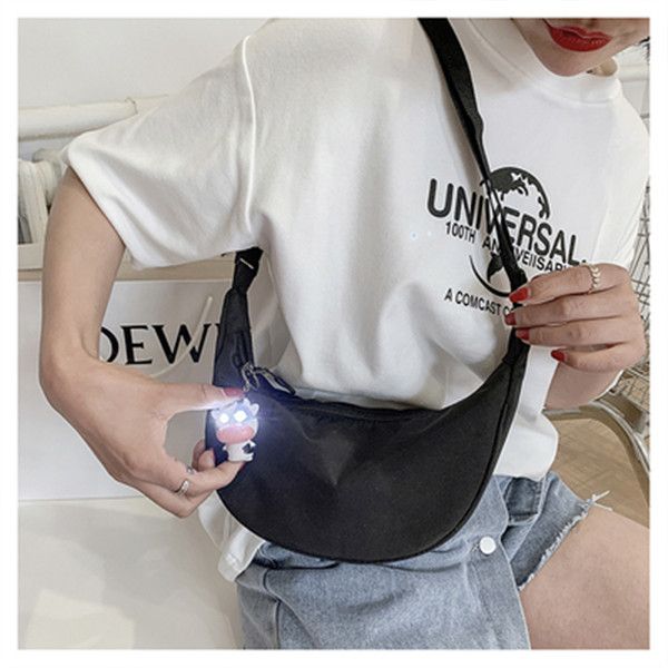 

women's transparent 43556667765454chao dumpling bag light small satchel armpit versatile one shoulder canvas 5454555