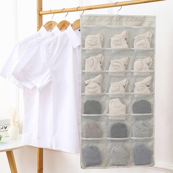 

storage bags hanging underwear bra washable dormitory double sided thickened reusable folding bag mesh pockets oxford cloth rotatable