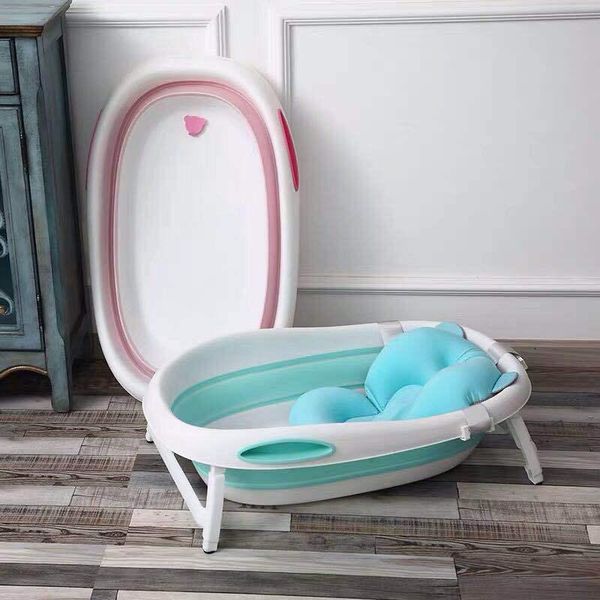 

bathing tubs & seats 2021 folding baby bath tub anti-slip bottom non-toxic material children bathtub bucket for kids potable basin