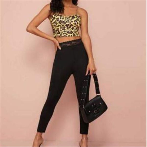 

women's pants lasce high waist print sports fitness gym stretch leggings trousers casual ladies pencil & capris, Black;white