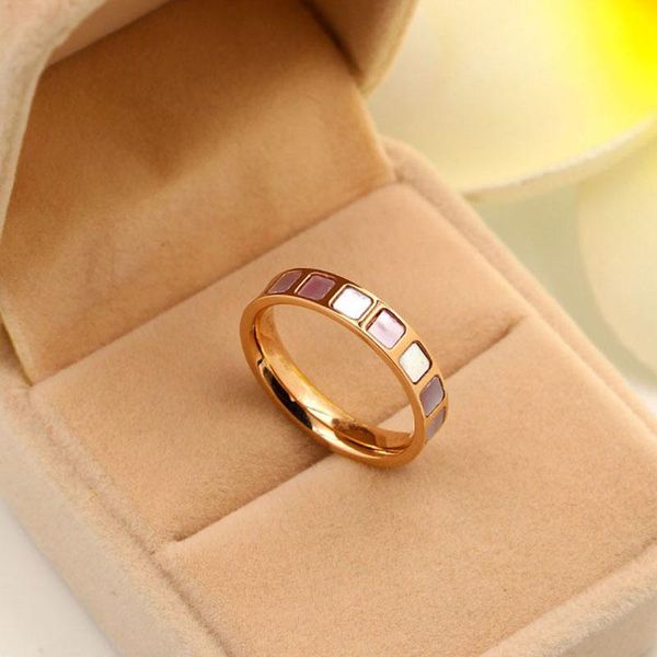 

wedding rings 4mm high grade beautiful and charming colored shell ring for woman titanium steel rose gold color gift love, Slivery;golden
