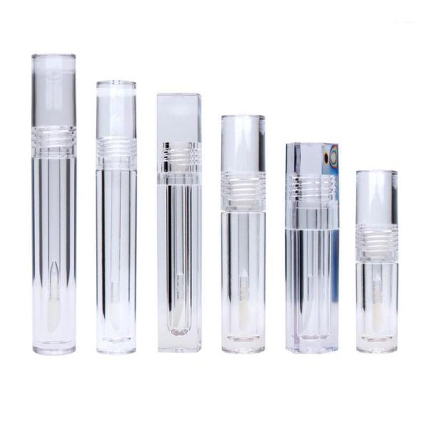 

transparent lipgloss tube empty lip glaze bottle container make logo low moq 50 piece private label doe foot applicator1