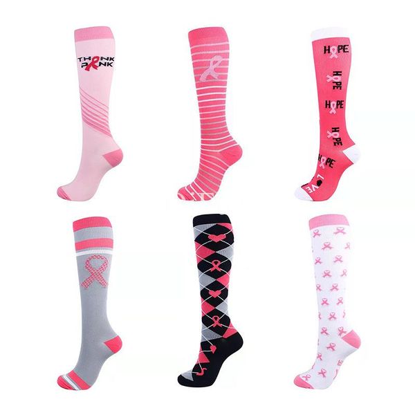 

men's socks running compression 20-30mmhg varicose veins knee high stockings girl series outdoor sports racing cycling, Black