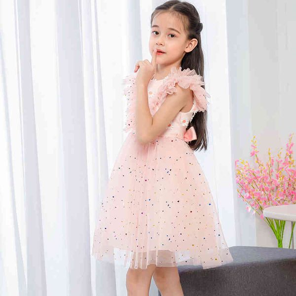 

girl's casual girl tutu kids dresses for girls children clothes sequin princess lace party and wedding dress 3-10 year c0223, Red;yellow