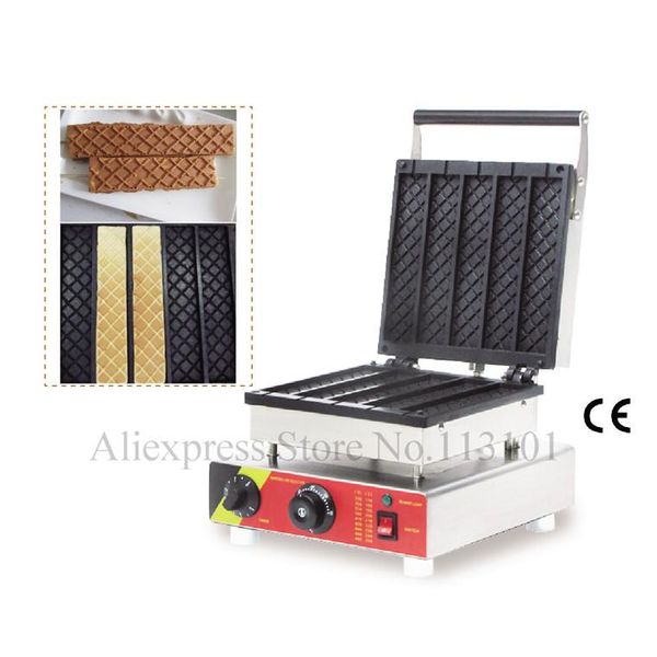 

rectangle waffle baker commercial machine stainless steel long shape maker with five moulds bread makers