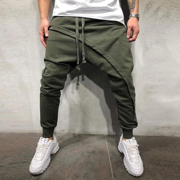 

men's jogging pants, sports low crotch leisure slim harem hip hop pants running, Black;blue