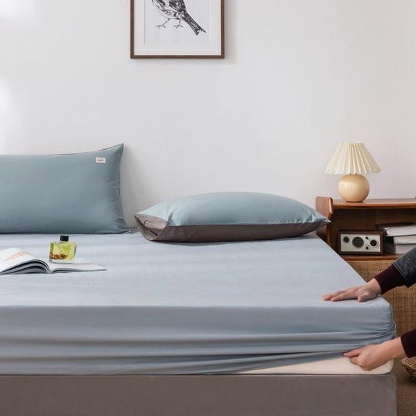 

cotton fitted sheet section one-piece non-slip fixed protective cover dustproof mattress sheets & sets