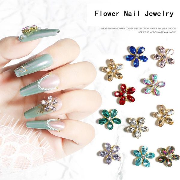 

nail art decorations 1 pc rhinestones flower diamond super flash rhinestone glass ab diy 3d decoration, Silver;gold