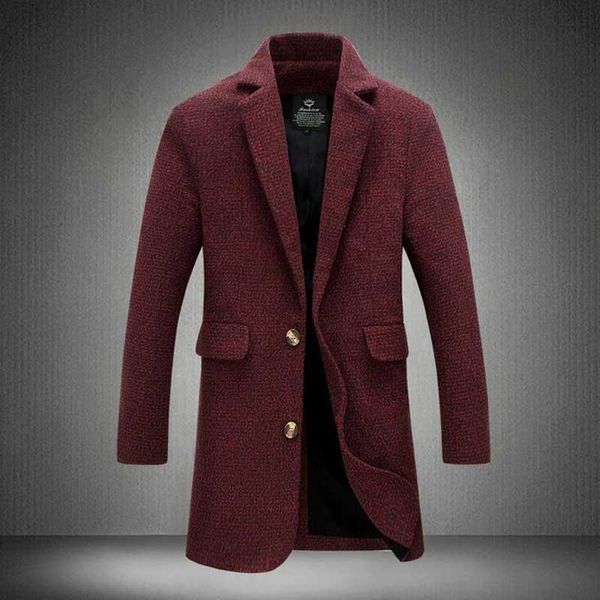 

men's trench coats fashion men coat hight quality manteau homme leisure single breasted long pea woolen luxurious trenchcoat, Tan;black