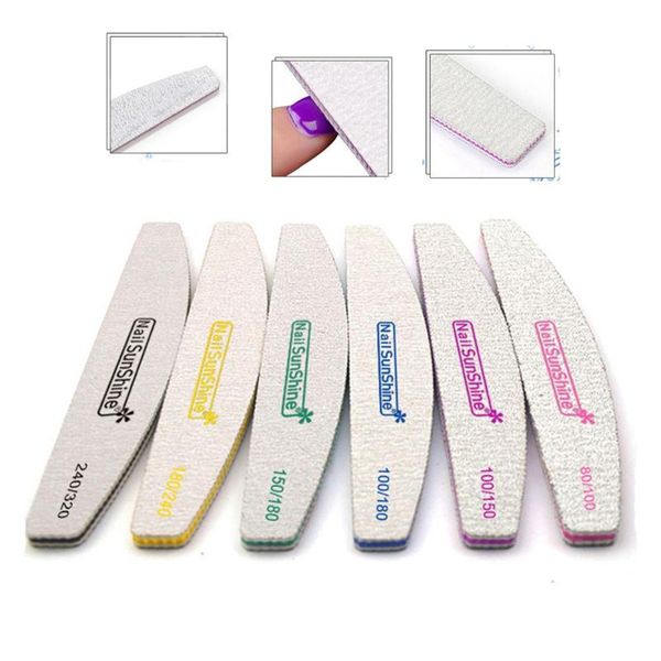 

nail art kits 1pc 80/100/150/180/240/320 files sanding buffer washable double sided pedicure manicure professional care beauty tools