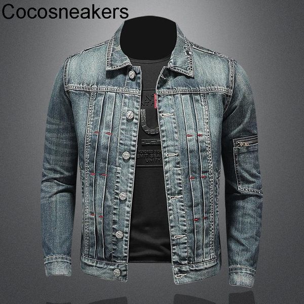 

men's jackets spring lapel personalized denim coat available, Black;brown
