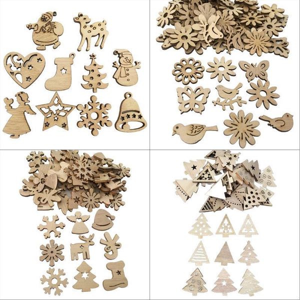 

christmas decorations 50 pcs cute tree ornament wood hanging pendants xmas home