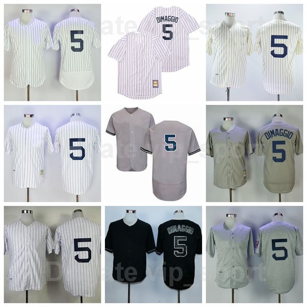 

vintage baseball 5 joe dimaggio retro jersey 1929 1939 1951 1989 retire pinstripe flexbase cool base stitched team black white grey cooperst, Blue;black