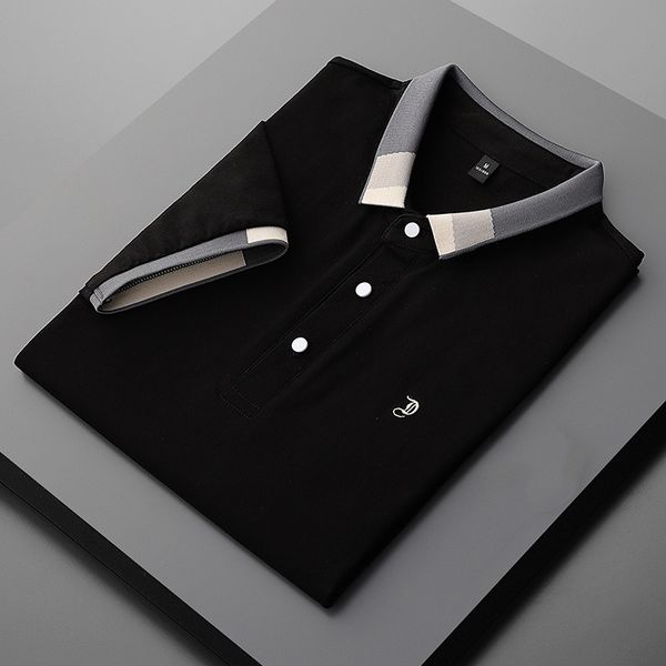 

polo shirt men's striped embroidery fashion cloth short-sleeved classic skateboard t-shirt casual t-shirt m-4xl*665*, White;black